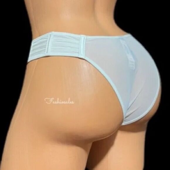 Victoria's Secret Other - Victorias Secret LUXE Sexy Sheer Mesh Strappy Cheekini Panty Coconut White